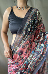 Soft Cotton Kalamkari Printed Saree