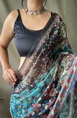Soft Cotton Kalamkari Printed Saree