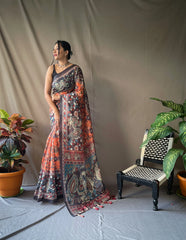 Soft Cotton Kalamkari Printed Saree