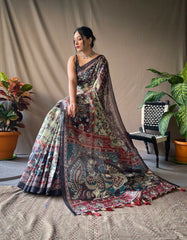 Soft Cotton Kalamkari Printed Saree