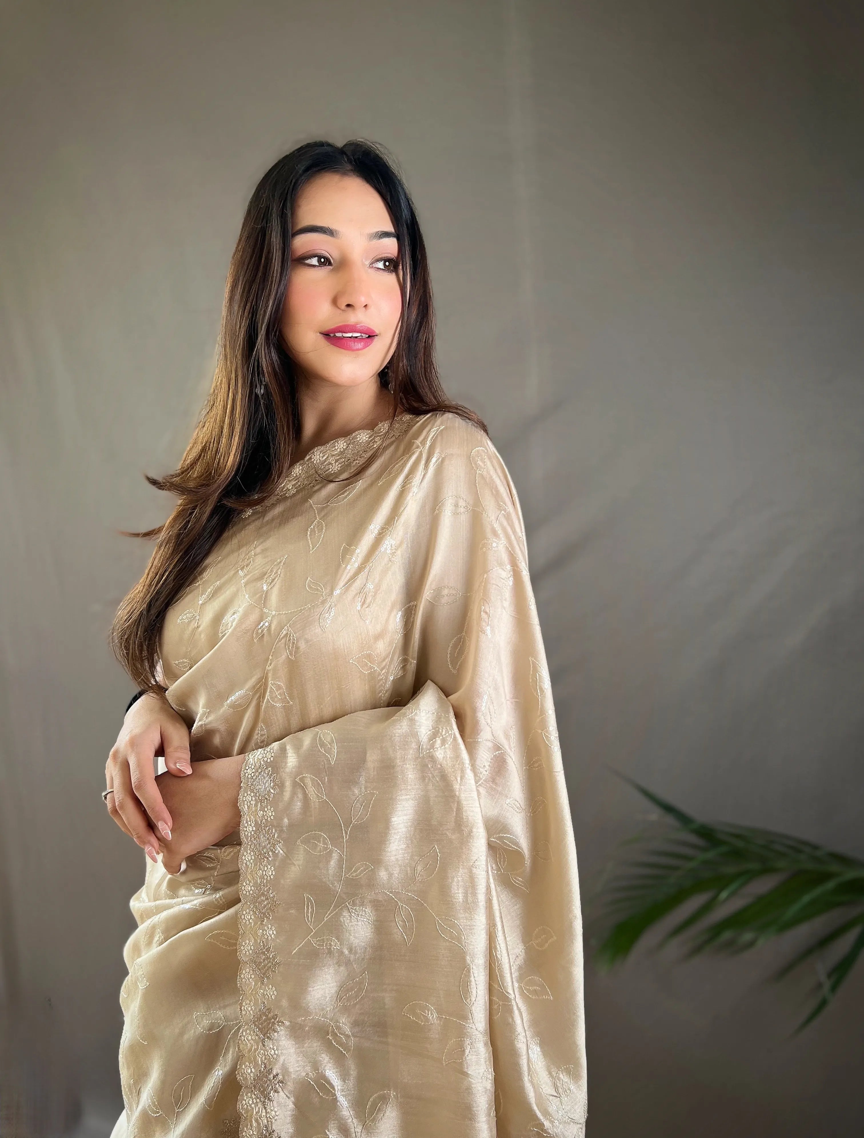 Ruhi Silk Jaal Work Sequence Saree