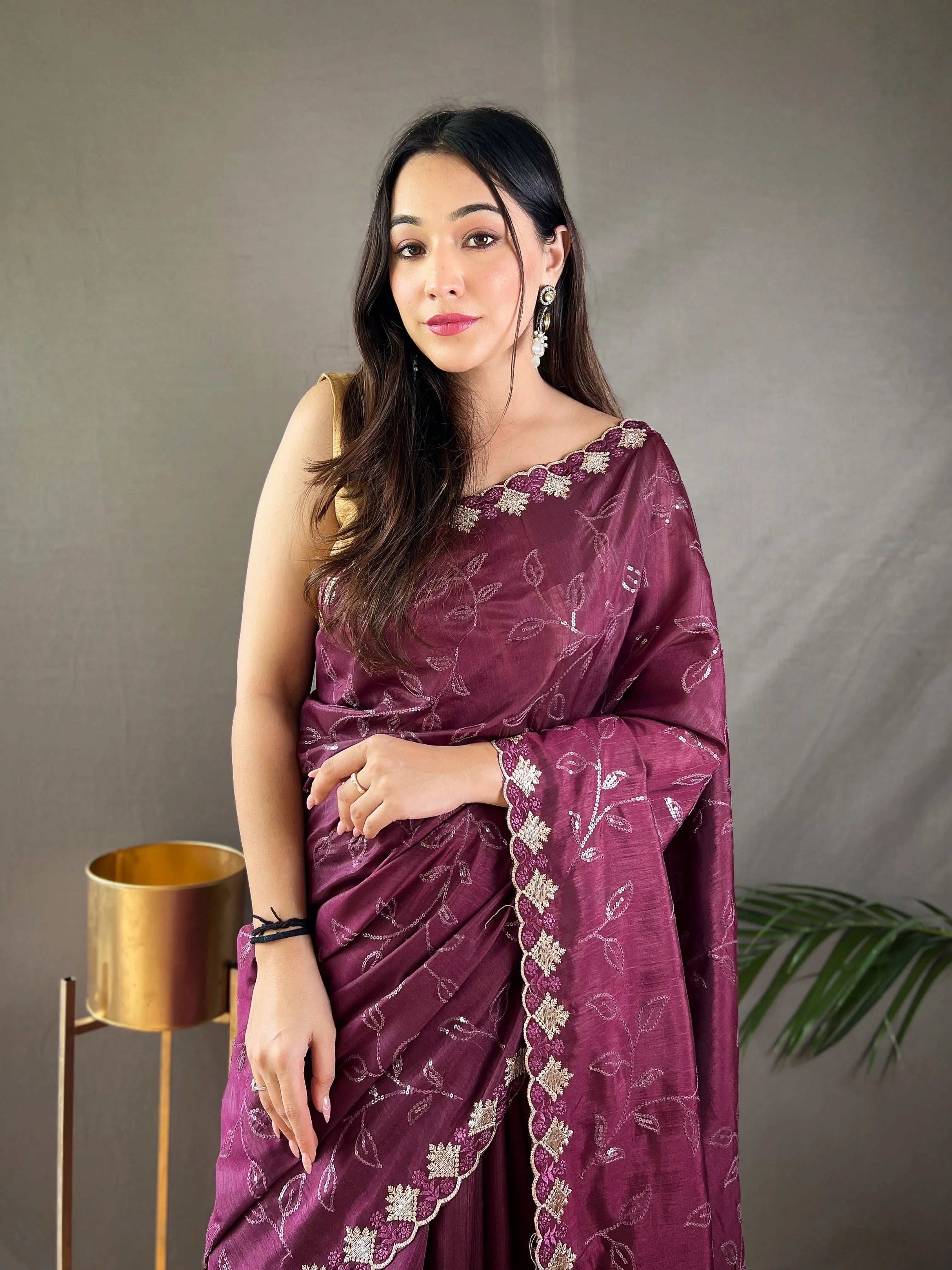 Ruhi Silk Jaal Work Sequence Saree