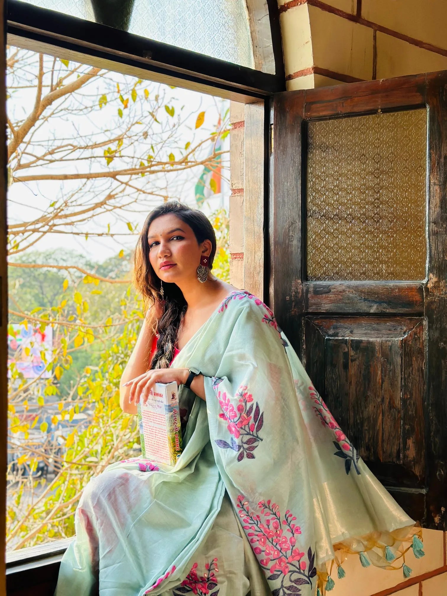 Classic Muga Cotton Floral Saree