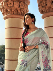 Classic Muga Cotton Floral Saree