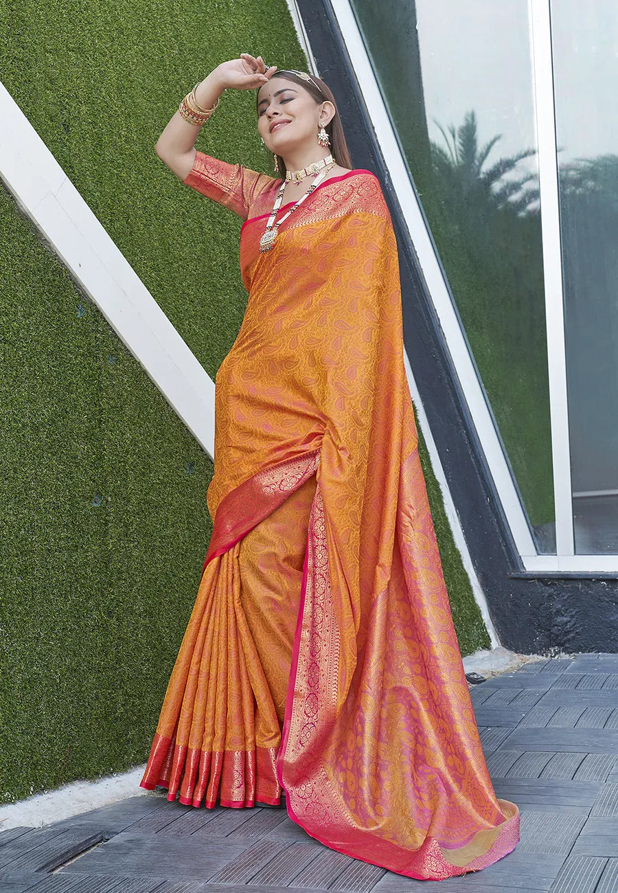 Soft Silk Zari Woven Kashmiri Banarasi Saree