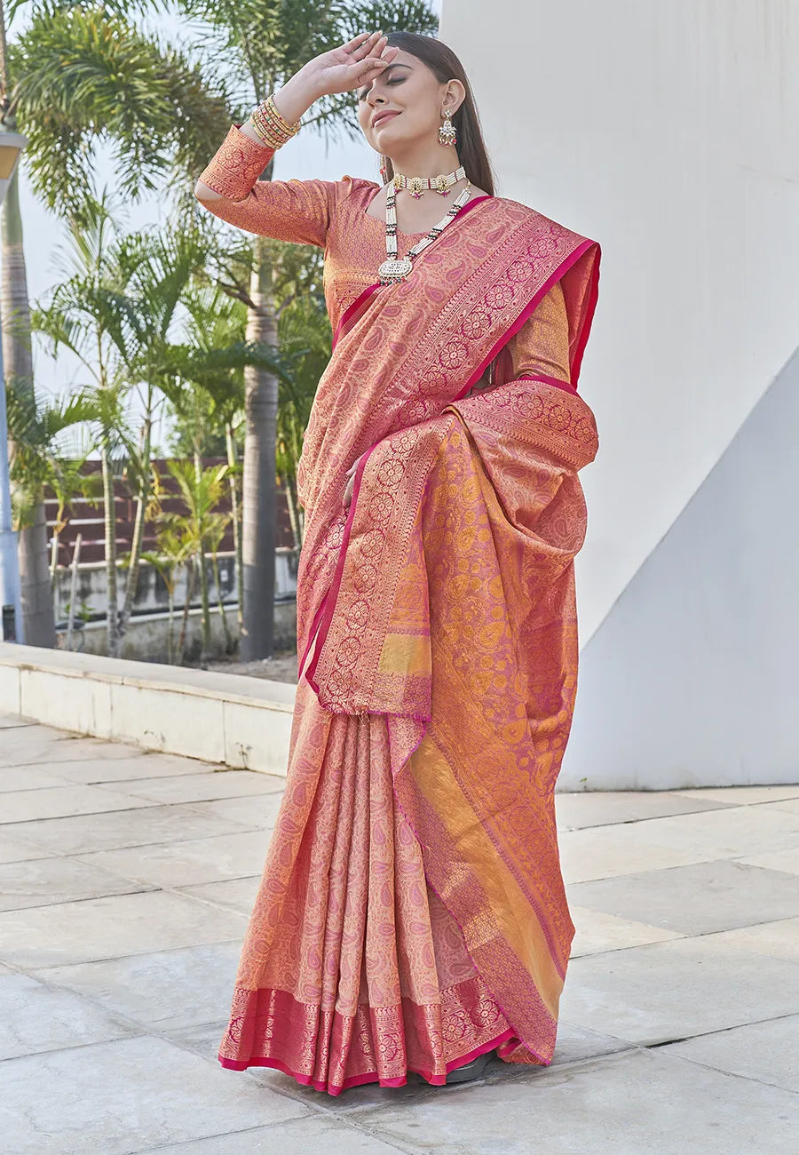 Soft Silk Zari Woven Kashmiri Banarasi Saree