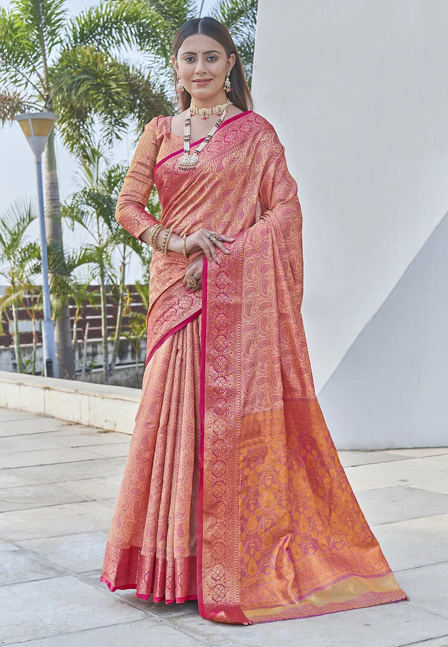 Soft Silk Zari Woven Kashmiri Banarasi Saree