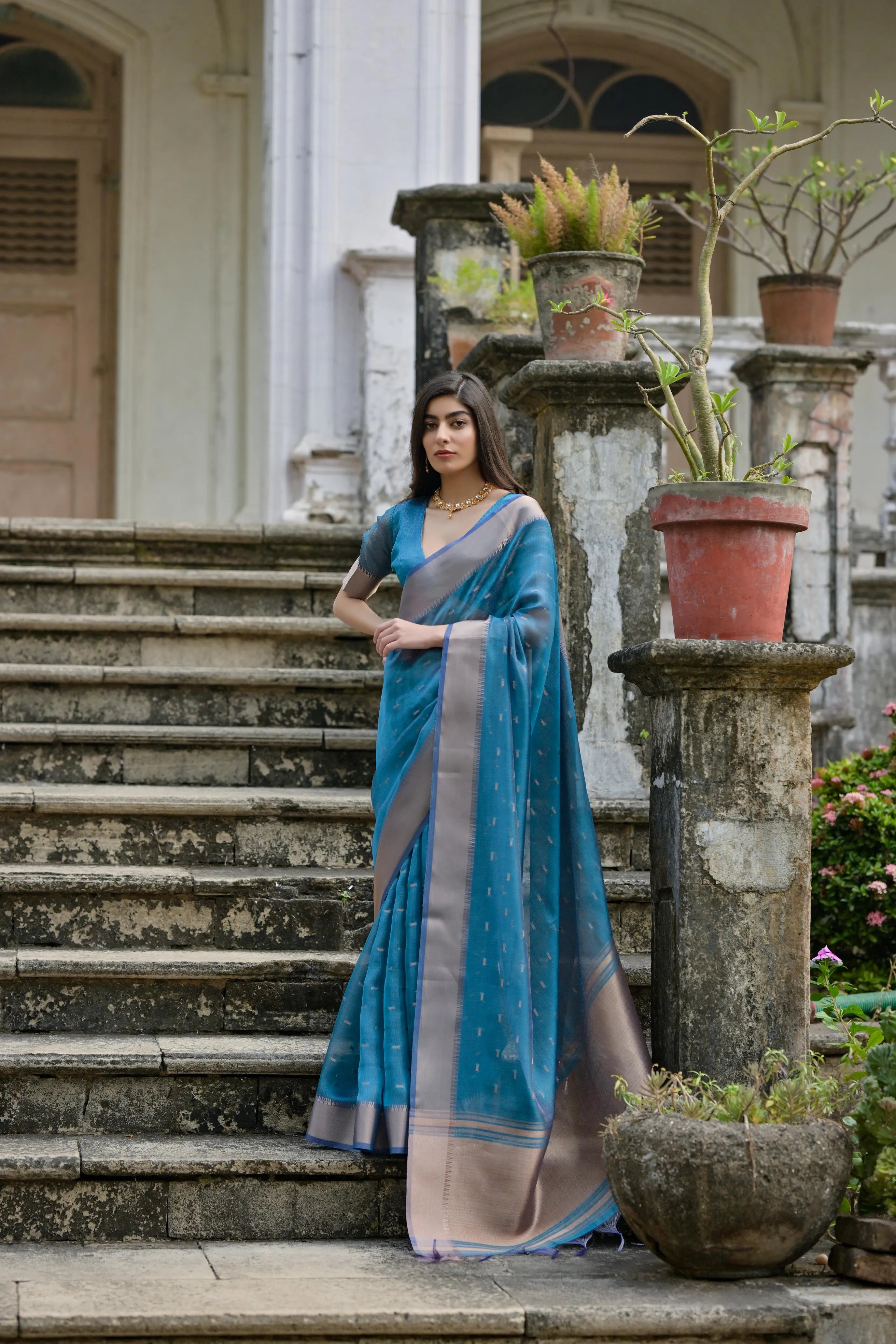 Soft Kalyani Silk Zari Weaving Pallu Saree