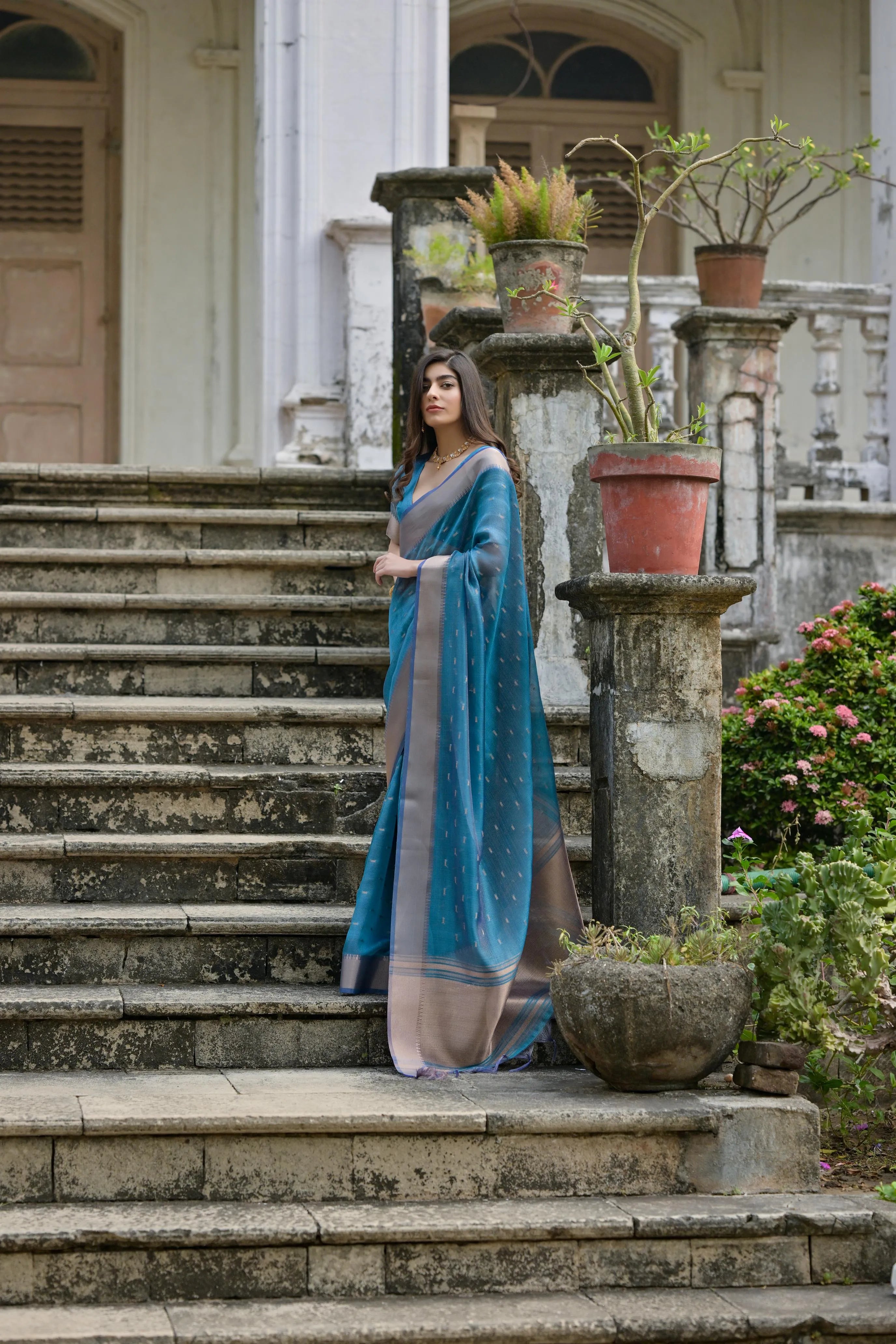 Soft Kalyani Silk Zari Weaving Pallu Saree