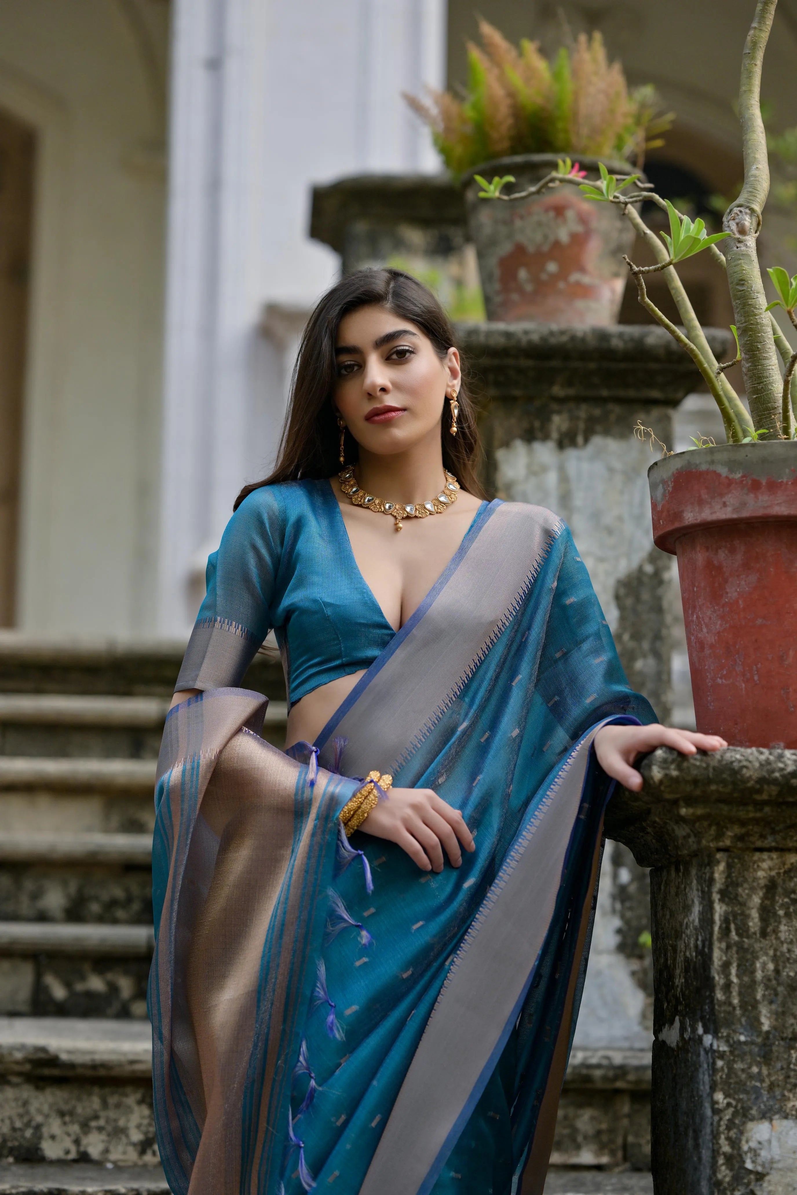 Soft Kalyani Silk Zari Weaving Pallu Saree
