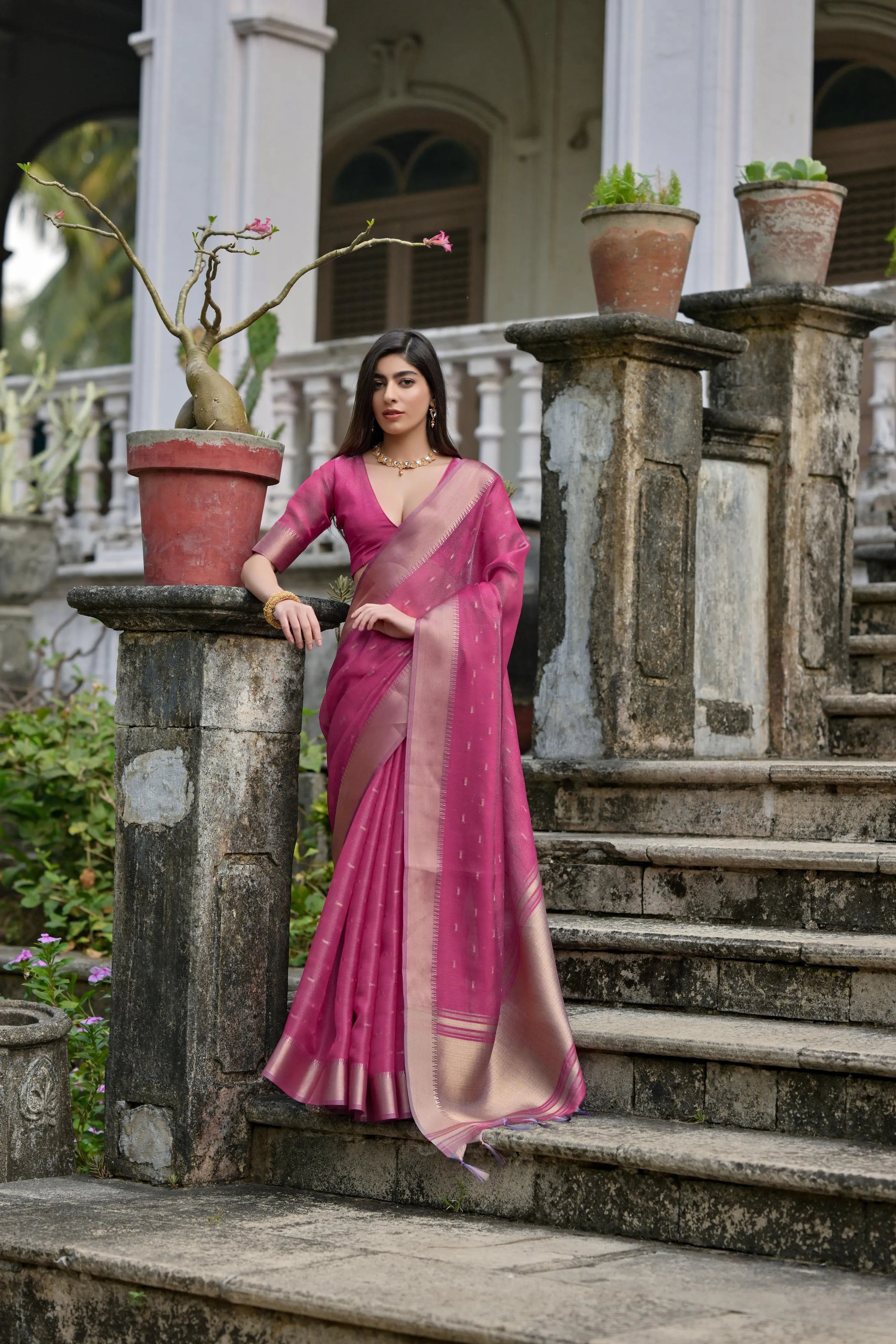 Soft Kalyani Silk Zari Weaving Pallu Saree