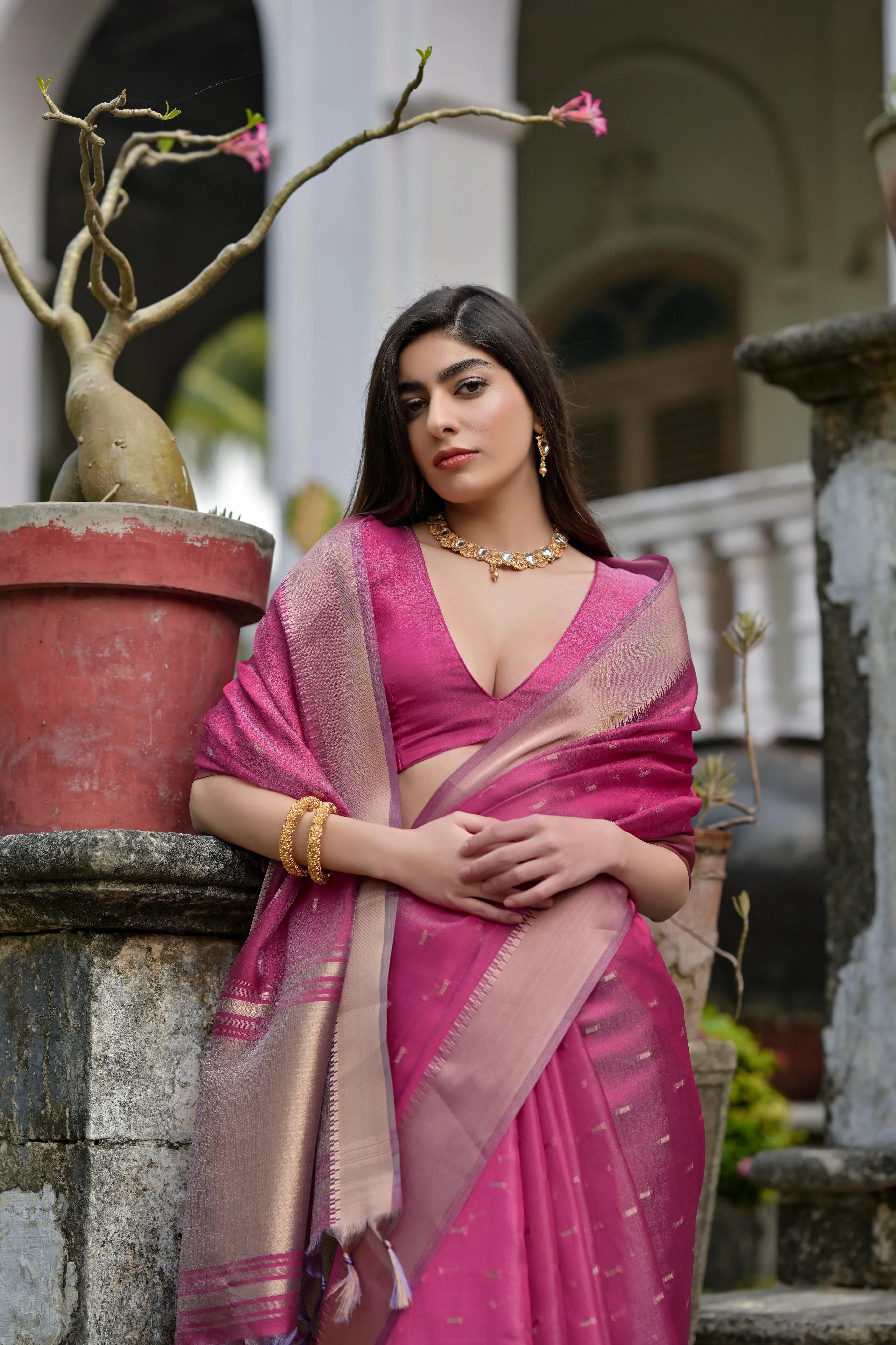 Soft Kalyani Silk Zari Weaving Pallu Saree