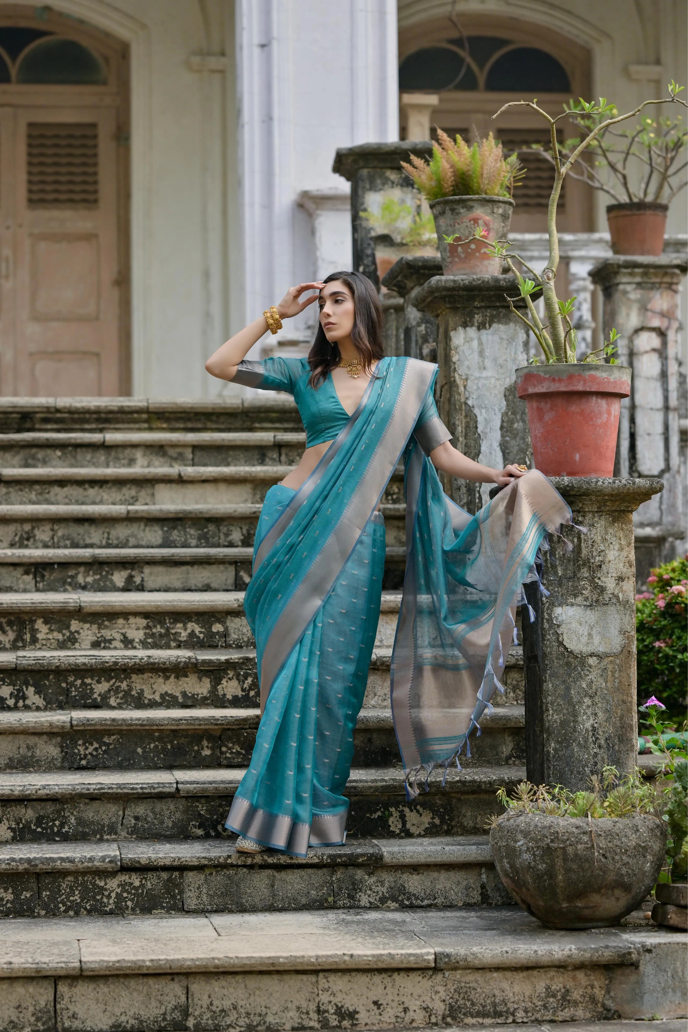 Soft Kalyani Silk Zari Weaving Pallu Saree