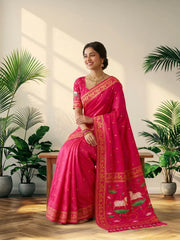 Premium Lotus Pichwai Kamdhenu Designer Saree