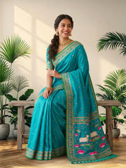 Premium Lotus Pichwai Kamdhenu Designer Saree