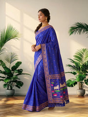 Premium Lotus Pichwai Kamdhenu Designer Saree