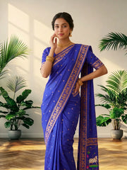 Premium Lotus Pichwai Kamdhenu Designer Saree