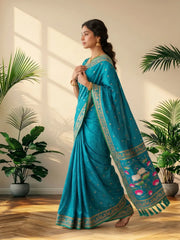 Premium Lotus Pichwai Kamdhenu Designer Saree