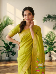 Premium Lotus Pichwai Kamdhenu Designer Saree