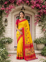 Designer Lotus Weaving Pichwai Paithani Saree