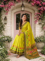 Designer Lotus Weaving Pichwai Paithani Saree