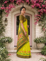 Designer Lotus Weaving Pichwai Paithani Saree