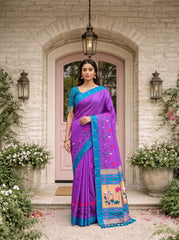 Designer Lotus Weaving Pichwai Paithani Saree