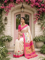 Designer Lotus Weaving Pichwai Paithani Saree