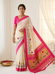 Designer Lotus Weaving Pichwai Paithani Saree