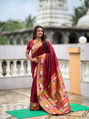 Soft Silk Meenakari Rajhans Lotus Pallu Saree