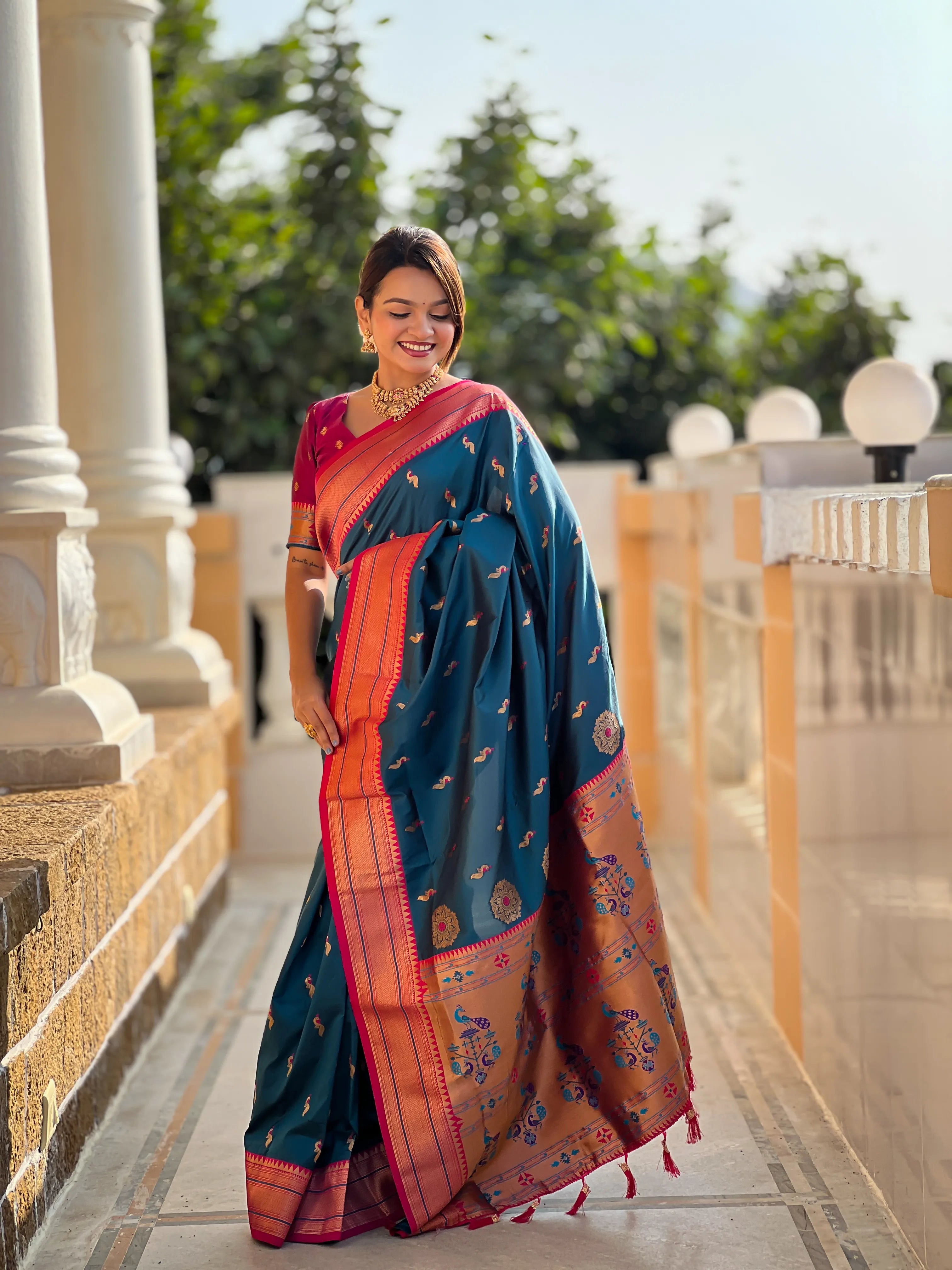 Peacock Paithani Soft Silk Saree