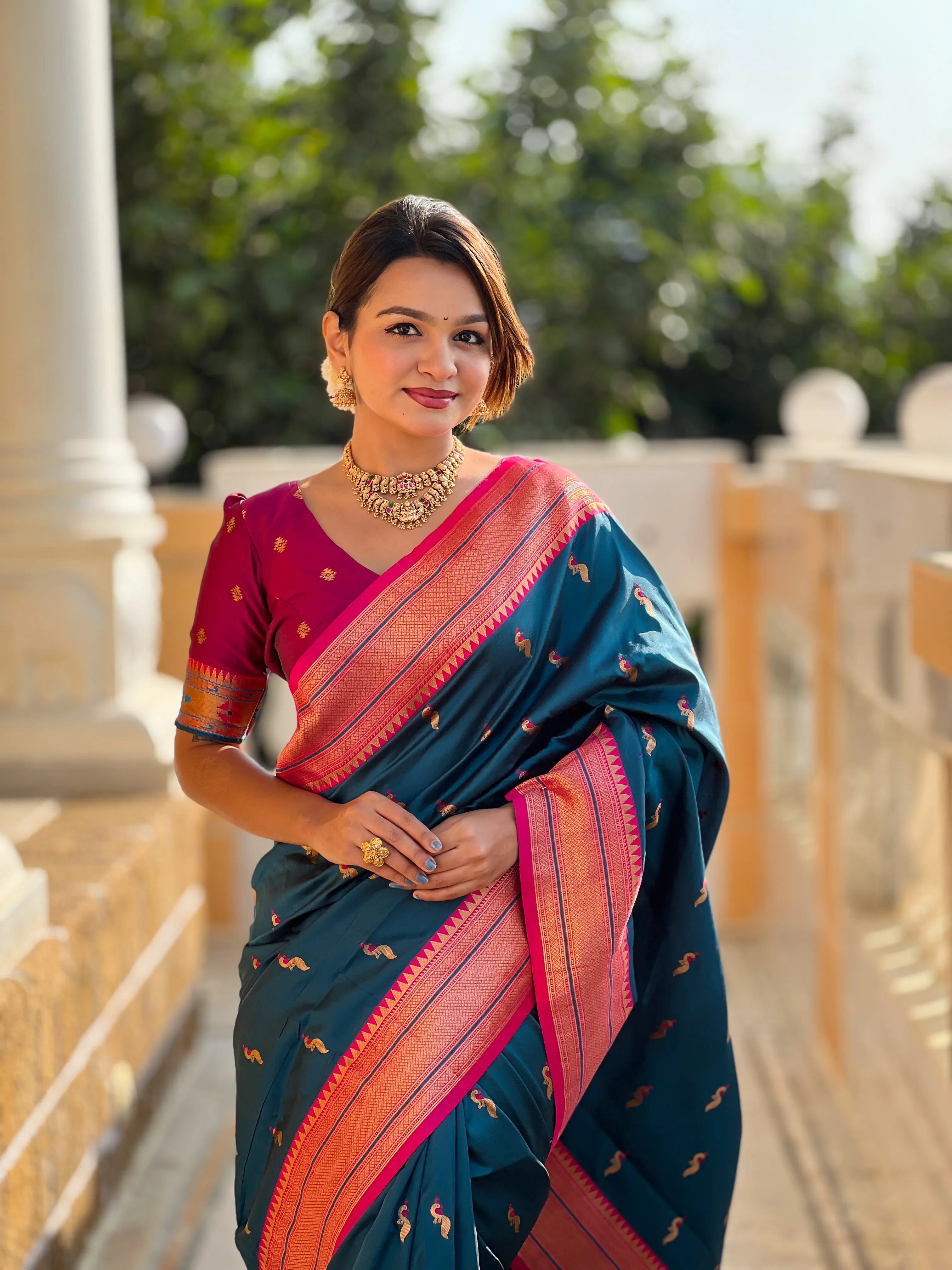Peacock Paithani Soft Silk Saree