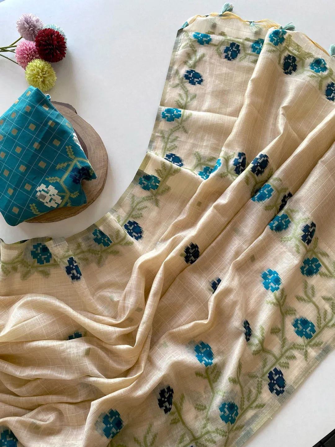 Soft Traditional Jamdani Muga Cotton Saree