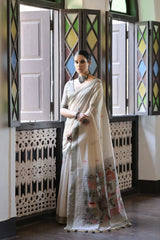 Premium Soft Muga Cotton Saree – Warli Pallu Style