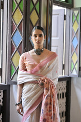 Premium Soft Muga Cotton Saree – Warli Pallu Style