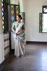 Premium Soft Muga Cotton Saree – Warli Pallu Style