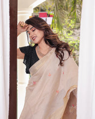 Premium Soft Muga Cotton Colorful Resham Weaving Saree