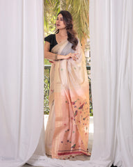 Premium Soft Muga Cotton Colorful Resham Weaving Saree