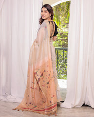 Premium Soft Muga Cotton Colorful Resham Weaving Saree