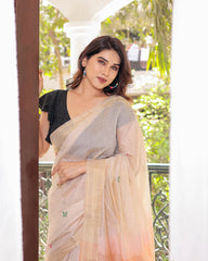 Premium Soft Muga Cotton Colorful Resham Weaving Saree
