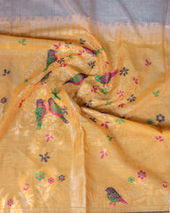 Premium Soft Muga Cotton Colorful Resham Weaving Saree