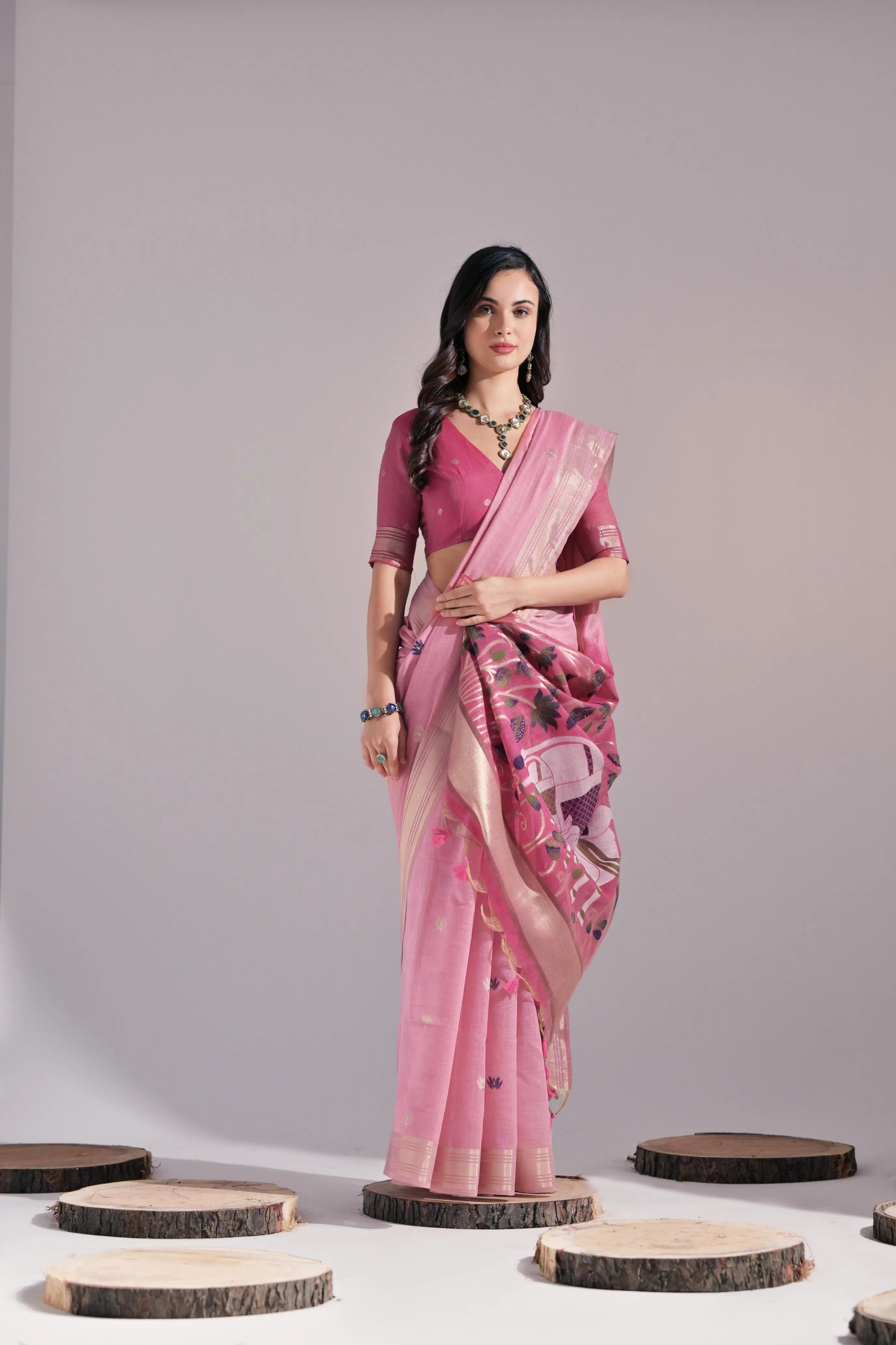 Premium Muga Silk Saree | Traditional Resham Butti Weaving