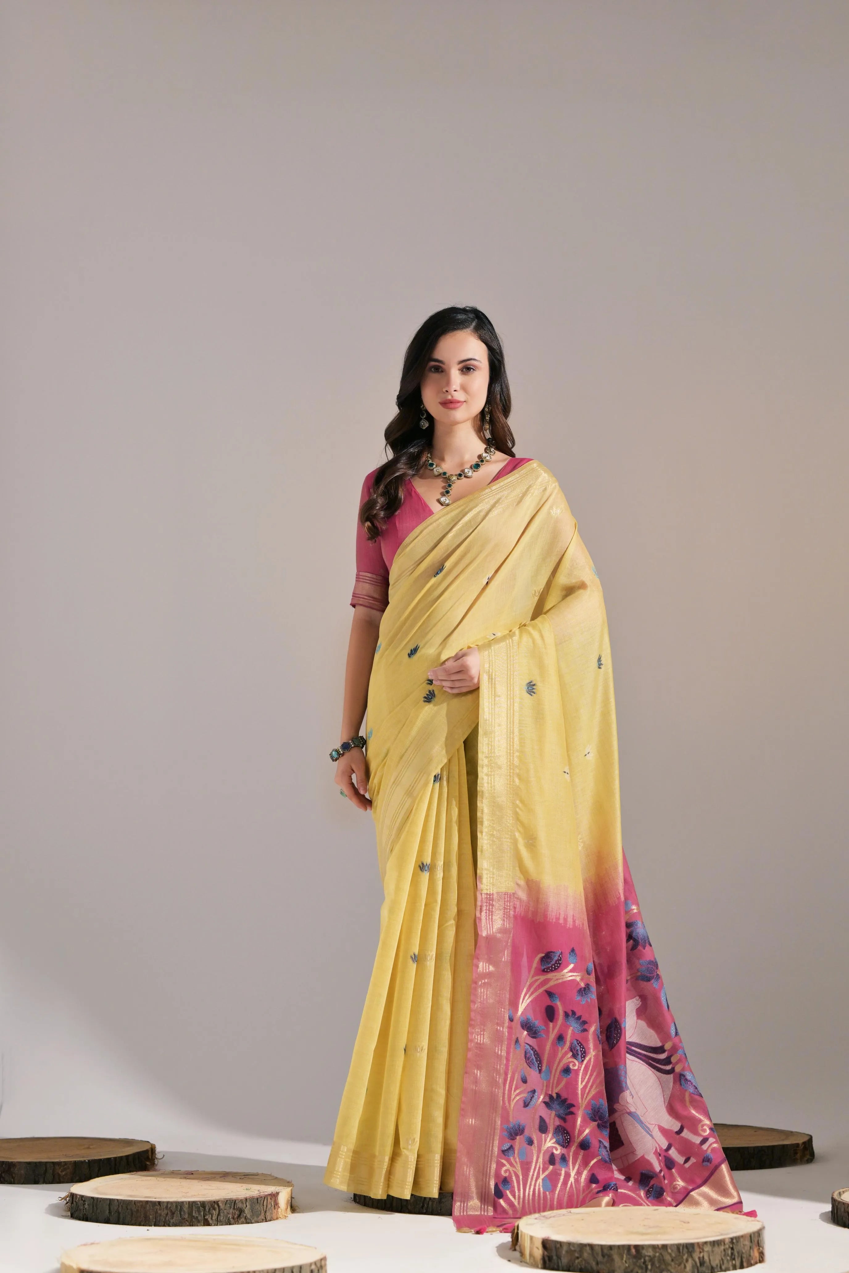 Premium Muga Silk Saree | Traditional Resham Butti Weaving