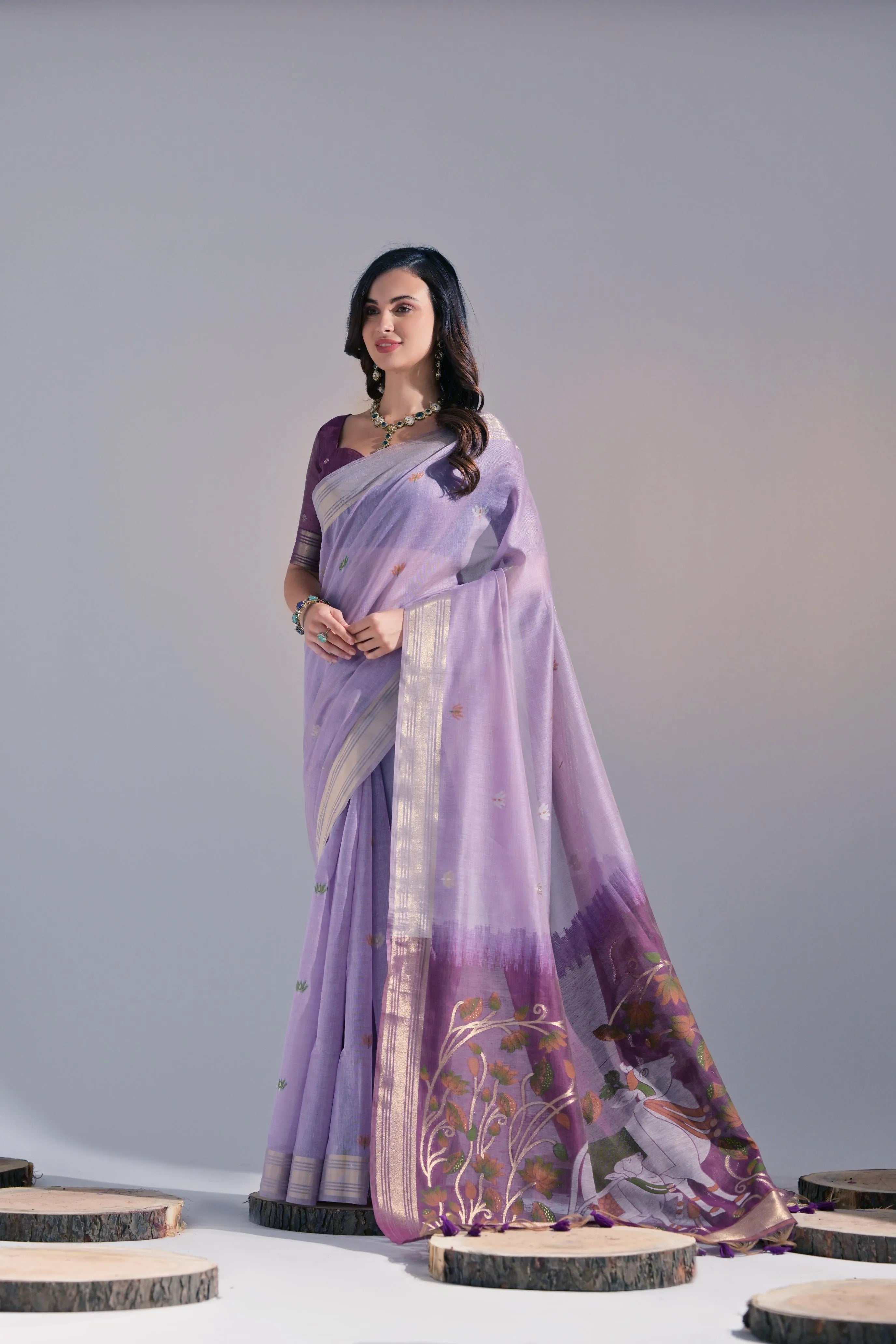 Premium Muga Silk Saree | Traditional Resham Butti Weaving