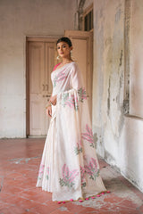 Floral Weave Muga Cotton Saree