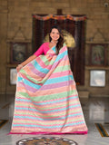 Soft Silk Multi Temple Banarasi Saree