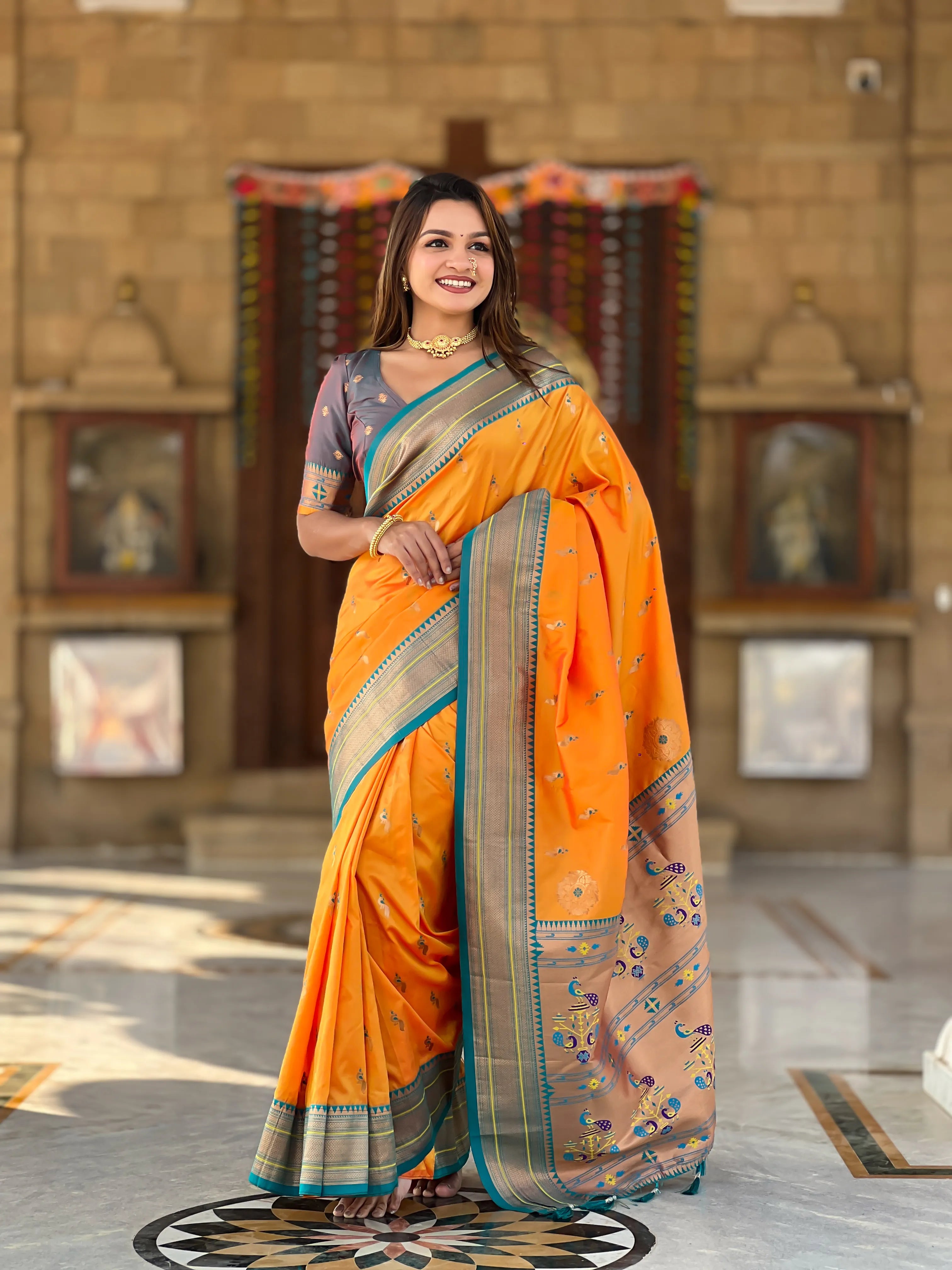 Peacock Paithani Soft Silk Saree