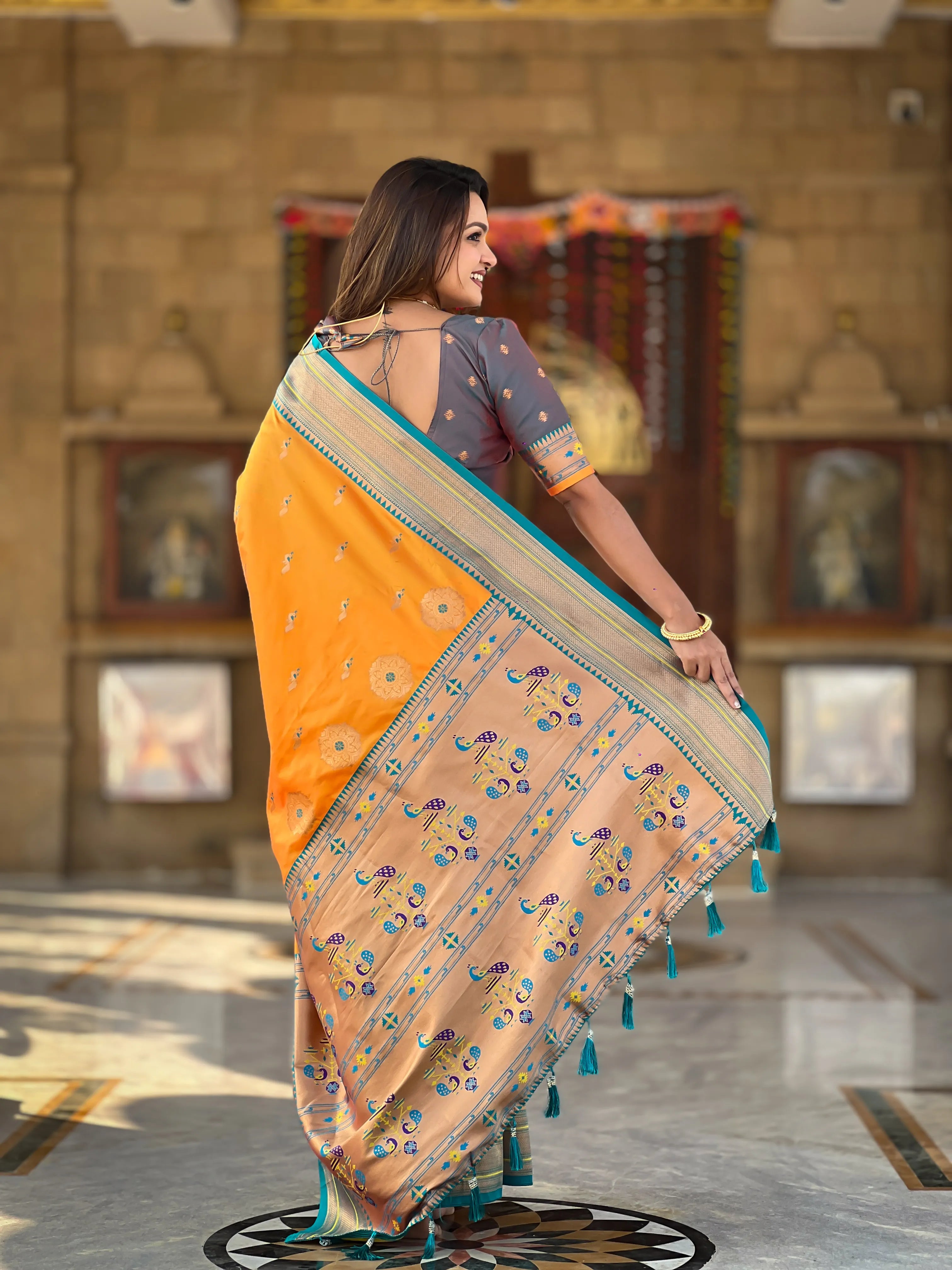 Peacock Paithani Soft Silk Saree