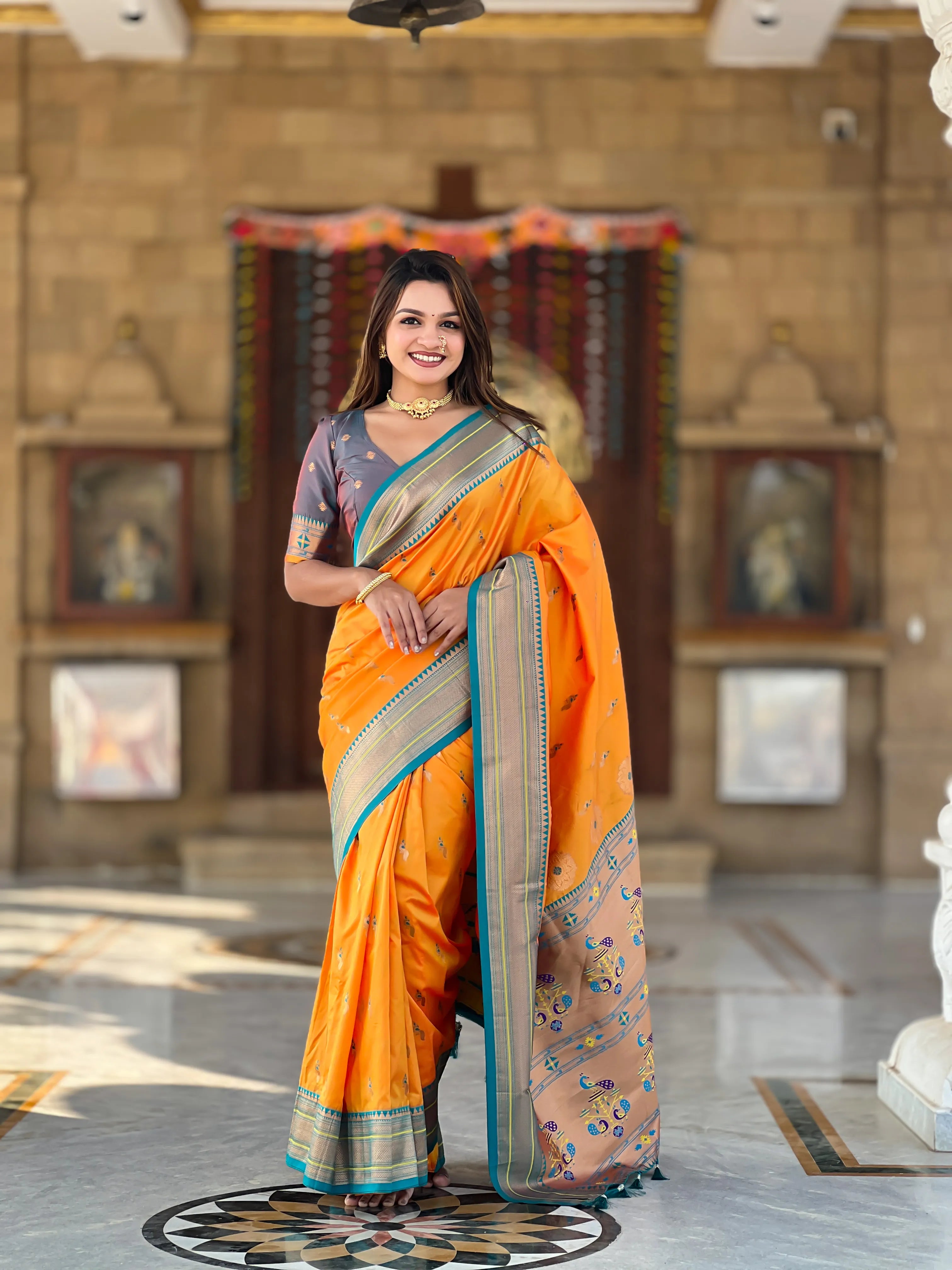 Peacock Paithani Soft Silk Saree