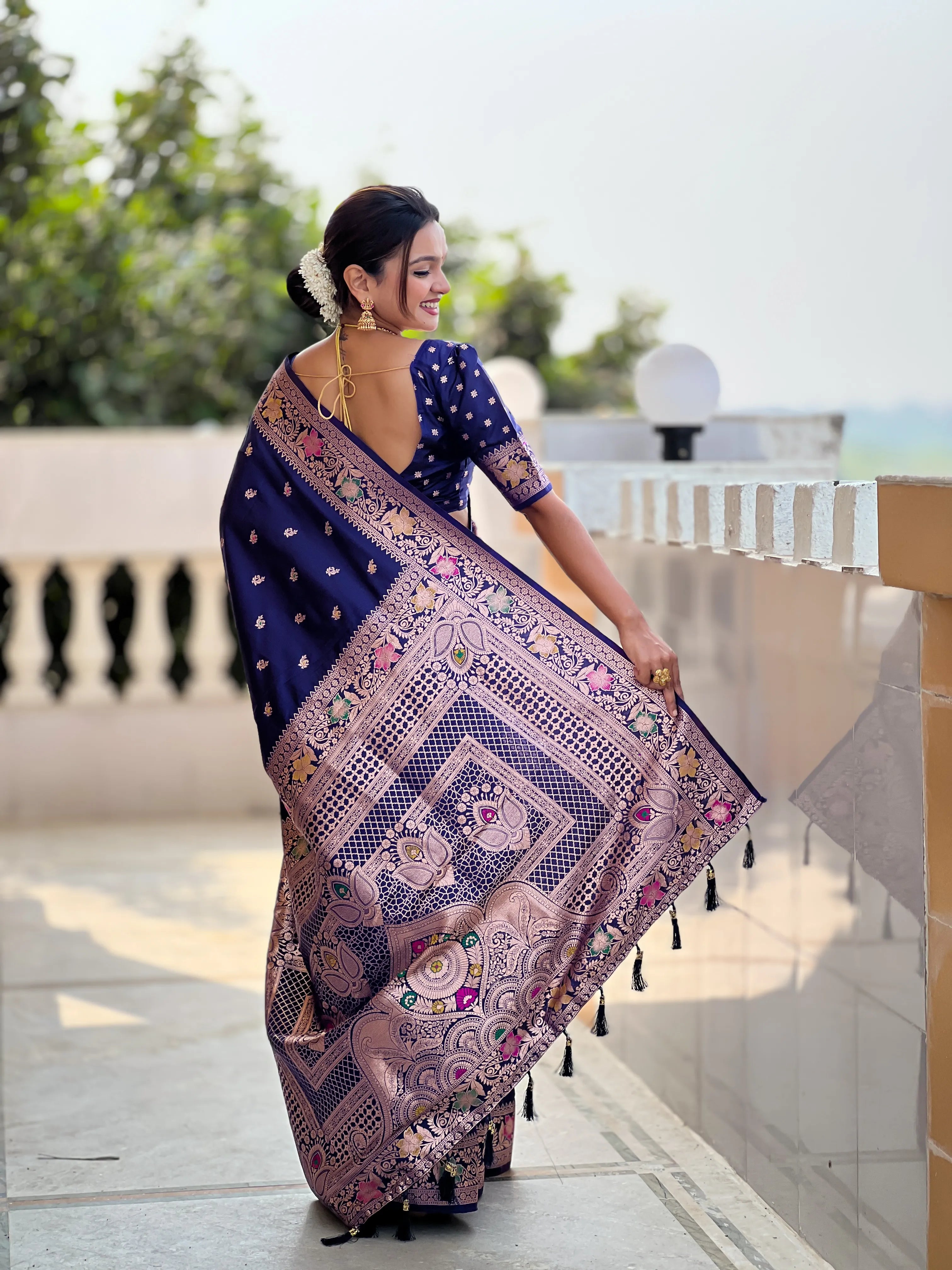Soft Banarasi Silk Meenakari Saree